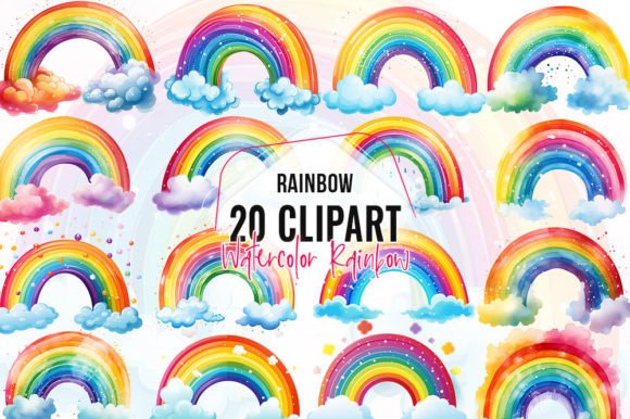 Download Watercolor Rainbow Clipart - Watercolor rainbow Collection
