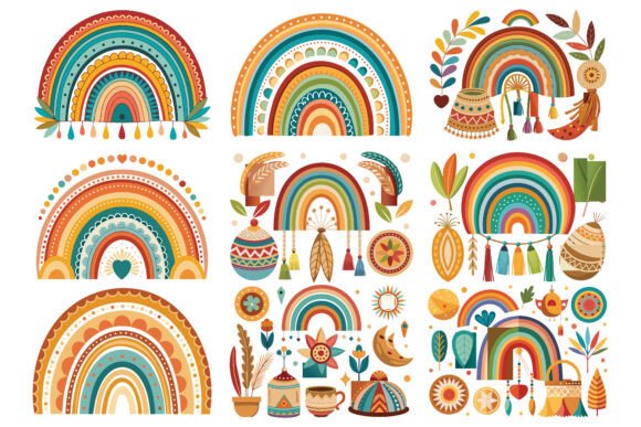 Download Boho Rainbow Design Art Vector - Rainbow Collection