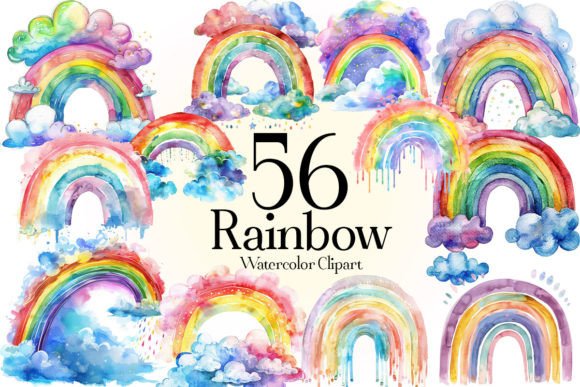 Download Watercolor Rainbow Clipart - Premium Resources