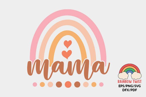 Download Mama Boho Rainbow PNG SVG Design - Rainbow Collection