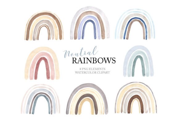 Download Watercolor Neutra Pastel Rainbow Clipart - Rainbow Collection