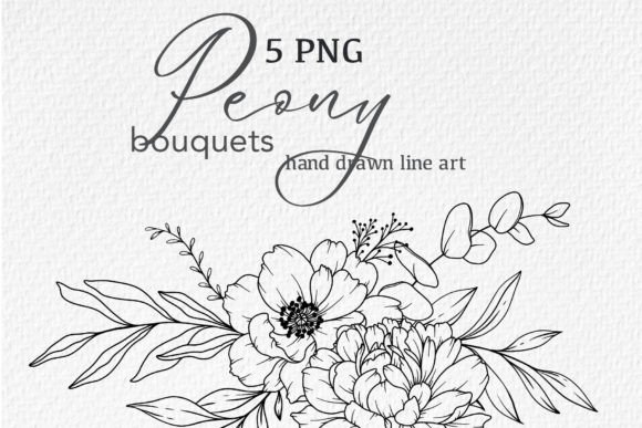 Download Peony LINE DRAWING, Floral Line Art - Drawing Collection