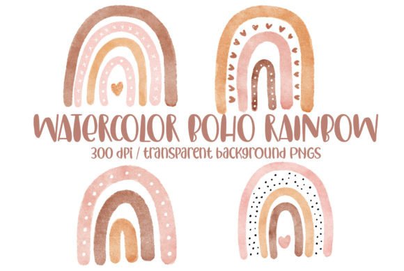 Download Watercolor Boho Rainbow PNG Clipart - Rainbow Collection