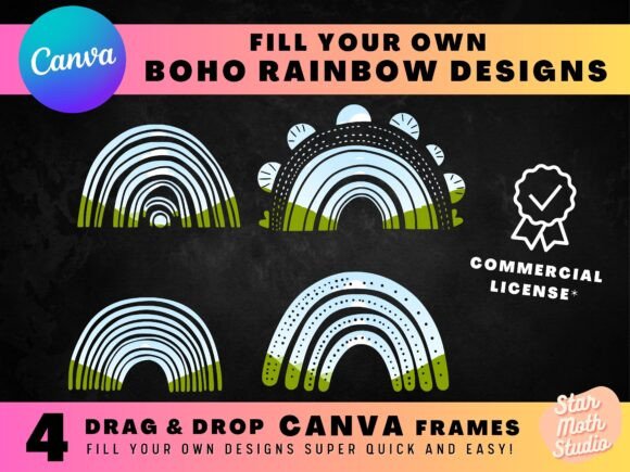 Download CANVA FRAMES - BOHO RAINBOW DESIGNS - Rainbow Collection