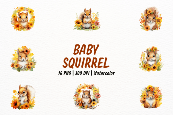 Download Cute Rainbow Baby Squirrel Clipart - Rainbow Collection