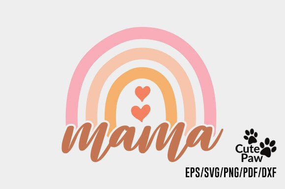 Download Mama Boho Rainbow PNG SVG Design - Rainbow Collection