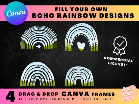 Download CANVA FRAMES - BOHO RAINBOW DESIGNS - Rainbow Collection