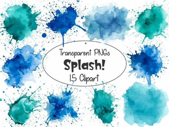 Download Watercolor Paint Splash - Blue Turquoise - Paint Collection
