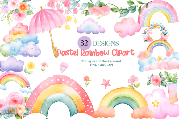 Download Pastel Rainbow Clipart - Rainbow Collection