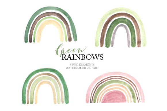Download Watercolor Green Pastel Rainbow Clipart - Rainbow Collection